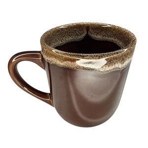 Today's Home Brown Caramel Lava Drip 4" Ceramic Glazed Coffee Tea Mug